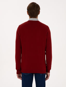 Kiremit Slim Fit V Yaka Basic Triko Kazak - Pierre cardin фото 5