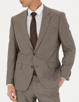 A__k Kahverengi Slim Fit Tak_m Elbise