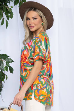 Блуза Маргоша (бежево-оранжевая) Б13154-16М - Lt collection фото 4