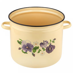 "Анютины глазки" Кастрюля эмалированная 12л, форма цилиндрическая, металлическая крышка, металлические ручки (Россия)