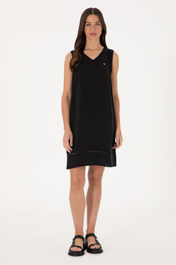 Kad_n Siyah Dokuma Elbise Sepette S_rpriz _ndirim