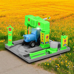 Игрушка пластик свет-звук Автомойка с водой 21 см, коробка