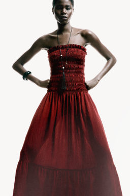 Vestido bandeau con cuerpo nido de abeja - H&m фото 2
