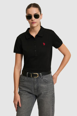 Kad_n Siyah Polo Yaka Basic Ti__rt
