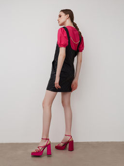 Стеганое платье из экокожи - Incity фото 2