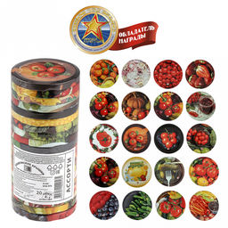 Крышка Твист III-82 Ассорти, для бытового консервирования, винтовая, жесть электролитического лужения s0,20мм, литография, ТУ 9299-001-03965353-2020, упаковка: термоусадочная пленка (Россия)