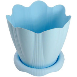 Цена за 3 шт. Горшок для цветов пластиковый 1,5л d-16см "Эдельвейс" с поддоном микс С191К