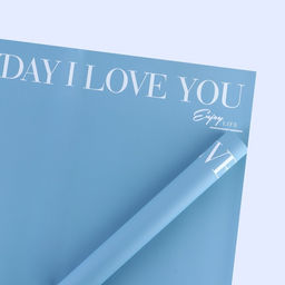 Цена за 10 шт. Плёнка двухсторонняя Love you, голубой, 56 56 см - Дарите счастье фото 9