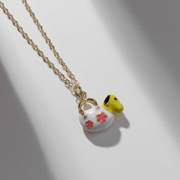 Цена за 2 шт. Кулон на цепочке «Прелесть», собака в сумке, цветной в золоте, 40 см