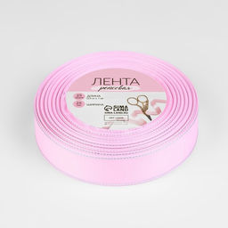 Лента репсовая, с серебряным люрексом, 25 мм, 23±1 м, светло-розовая №004