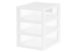 Органайзер 3-х секционный 25*19,5*26 см, белый/прозрачный (модель 596) - Elan gallery фото 5