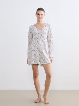 V Yaka ?i?ekli Kad?n ?ortlu Uyku Tulumu