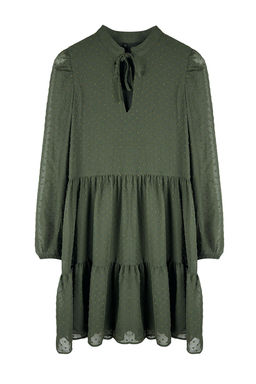 Trendyolmilla Siyah Duz Genis Kesim Puantiye Sifon Kumasl? Dokuma K?sl?k Elbise TWOAW25EL00276  фото 6