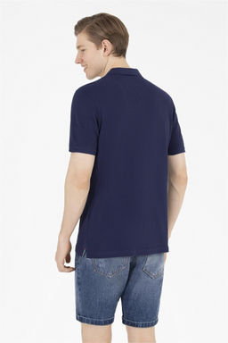 Мужская темно-синяя базовая футболка с воротником-поло Неожиданная скидка в корзине - U.s. polo assn фото 5