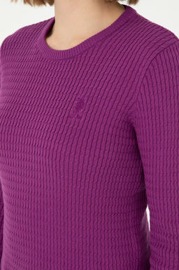 Женский фиолетовый базовый свитер Неожиданная скидка в корзине - U.s. polo assn фото 7