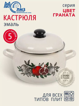 Кастрюля 5,0 литров (Цвет граната) С-4216АП2/4Жм