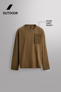 LONG SLEEVE T-SHIRT WITH POCKET - Zara фото 7