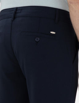 Lacivert Slim Fit Kanvas Pantolon