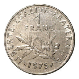Монета 1 франк 1975 года Франция
