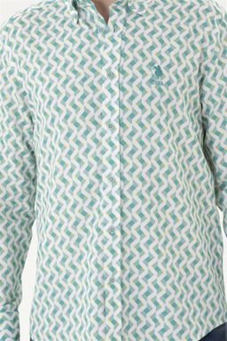 Мужская мятная рубашка с длинным рукавом - U.s. polo assn фото 6