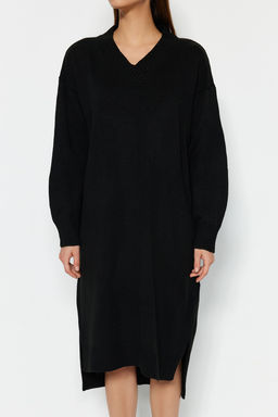 TRENDYOLMILLA Siyah Maxi Triko Genis Kal?p Elbise TWOAW23EL00642 фото 12