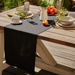 Дорожка на стол Этель Home 40×146 см, чёрный, 100% хлопок, саржа 190 г/м²
