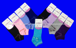 Цена за 12 пар. Следки женские однотонные "Цветочки"