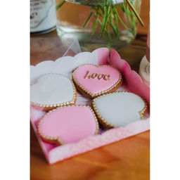 Цена за 5 шт. Коробка для печенья, кондитерская упаковка с пластиковой крышкой, Happy time, 15?15?3 см