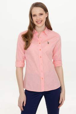 U. S. Polo Assn Женская базовая рубашка лососевого цвета с длинным рукавом - U.s. polo assn фото 2