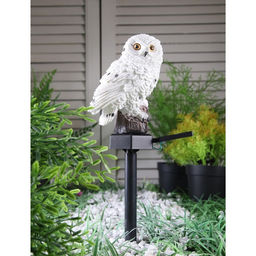 Садовый светильник Полярная сова, уличный, на солнечной батарее, 45 см, 1 LED, свечение тёплое белое - Luazon lighting фото 2