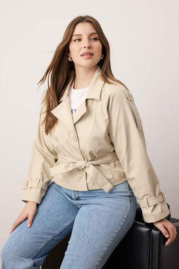 Tas Regular Buyuk Beden Trenckot TWOAW26BM00002 - Trendyolmilla фото 2