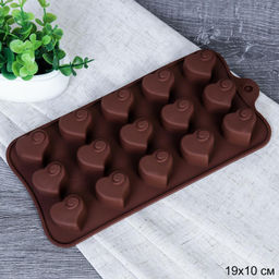 Форма силиконовая для льда и конфет 15 ячеек / HL-377 / уп 300/ 21*10,2*1,9 см/0,045/сердца - ГалеонТрейд фото 4