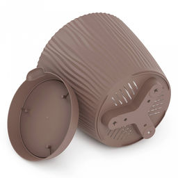 Горшок для цветов пластмассовый "Флис" 1,2л, д13,5см, h12,5см, с прикорневым поливом, какао (Россия)