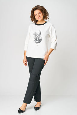 Джемпер Rumoda 2272 молочный_черный  фото 2