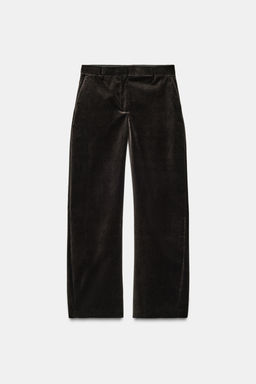 ZW COLLECTION VELVET CARROT FIT TROUSERS - Zara фото 2