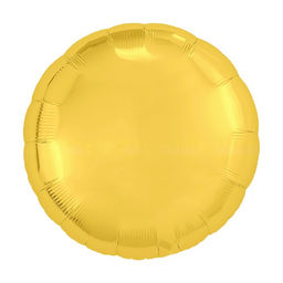 Цена за 4 шт. Шар фольгированный 18", круг, цвет золотой