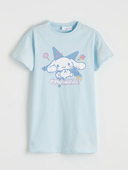 Bisiklet Yaka Cinnamoroll Bask?l? K?z ?ocuk Gecelik