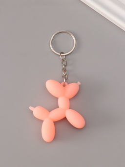 Цена за 2 шт. Брелок для ключей на кольце «Воздушный шарик - Собачка», резина, розовый 5×5.5 см
