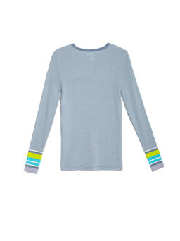 CONTE Ультрамодный джемпер с контрастными манжетами LDK 046 denim stripes - Conte elegant фото 4