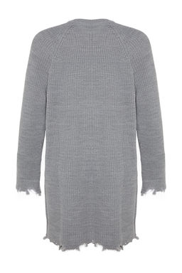 TRENDYOLMILLA Haki Mini Triko Genis Kal?p Ak?tma Detayl? Duz Elbise TWOAW24EL00113 фото 14