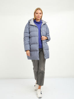 Пуховик женский с капюшоном, нап-ль:пух, перо - Glenfield фото 5