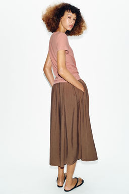 CAMISETA MANGA CORTA CON LINO / Rosa tiza - Zara фото 4