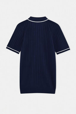 Lacivert Regular Kesim Dokulu Polo Yaka Triko T-shirt TMNSS26PO00040 - Trendyolmilla фото 3