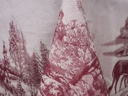 07с-21 ЯК Скатерть 150*250 "Зима в лесу" (олени) цв. бордо