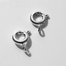 Замок - карабин посеребренее, (набор 2 шт.) 9?6 мм, кольцо