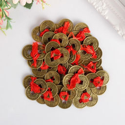 Цена за 20 шт. Подвеска 3 монеты бронза d=2 см