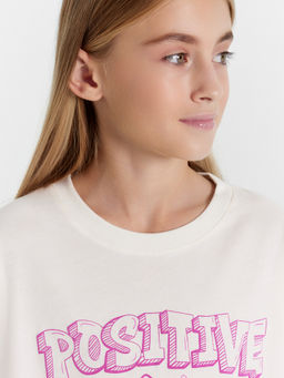 Футболка для девочек бело-бежевая с аниме котиком - Mark formelle фото 5