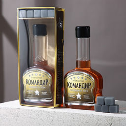 Подарочный набор Командир, гель для душа коньяк 250 мл и мыло для рук 25 г, HARD LINE