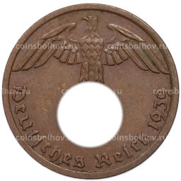 Монета 1 рейхспфенниг 1939 года A Германия