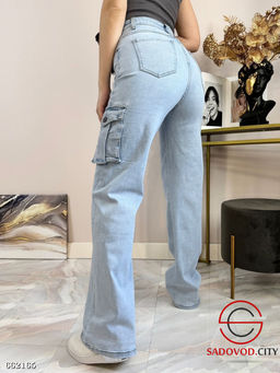 Женские джинсы карго с накладными карманами - Bruno фото 4